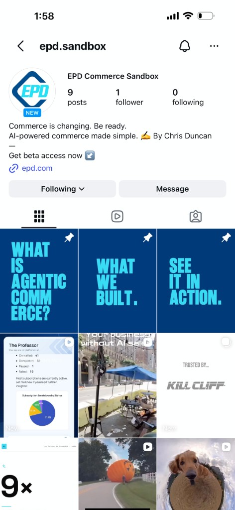 I Made an EPD Commerce Instagram Account