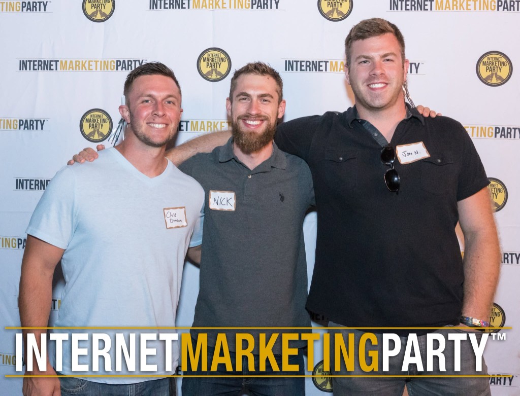Chris Duncan with friends at the Internet Marketing Party
